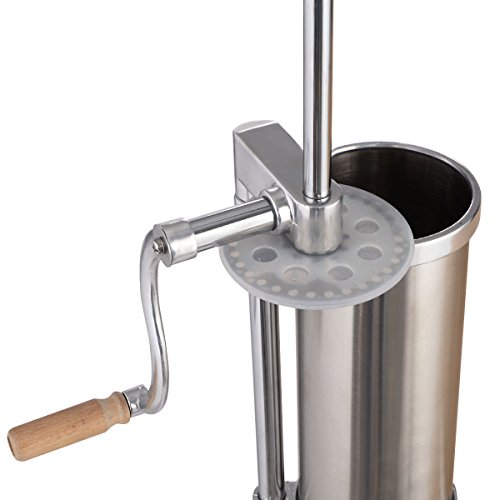 3,6L Wurstfüllmaschine Wurstspritze Wurstpresse Wurstfüller Edelstahl Inkl. Fülltüllen - 6