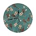 Produktbild best gift Ukulele Musical Green Pattern Round Wall Clock for Living Room Bathroom Home Decorative - Diameter 9.84 Inch