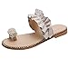 Produktbild LILIHOT Frauen Mädchen Perlen Flache Böhmische Art Beiläufige Sandelholz Pantoffel Strand Schuhe Flat Ankle Sandalen Schuhe Flache Thong Flip Flop Casual Sommerschuhe Roman Beach Shoes