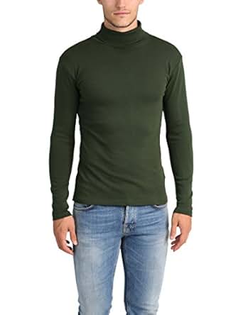 Herren Rollkragenpullover Slim Fit - Elastisches Langarmshirt Basic