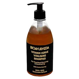 Bioayurveda Vitamin Verve Vitalising Shampoo | For Dull & Dry Hair |Control Hair Fall,Dandruff And Itchiness | For Men & Women | 500Gm, 500 g