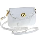 Damen mini kleine Crossbody Umhängetasche. Die Klappe wird durch einen Drehverschluss und einer Außentasche mit Reißverschluss auf der Rückseite der Handtasche befestigt kann nützlich sein. Eine Innentasche im Inneren der Tasche. Material: Kunstleder.