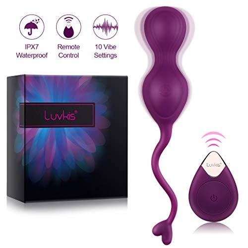 Luvkis Bolas chinas para mujer 10 velocidades impermeable alta calidad para principiante y avanzado Ejercicio Control de vejiga Músculo pélvico Fortalecimiento control a distancia