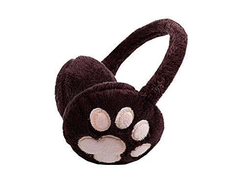 Cute Claw Kids Earmuff Durable Winter Baby Earflap Keep Warm with Plush Coffee