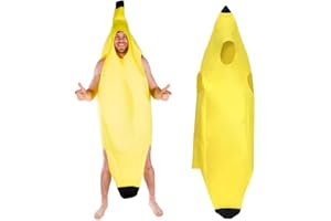EYWILYWI Adult Banana Costume,Hilarious Yellow Banana Jumpsuit, Lightweight Comfortable Unisex Outfit for Halloween, Parties, Carnivals,Christmas,Perfect for Fun Themed Cosplay.
