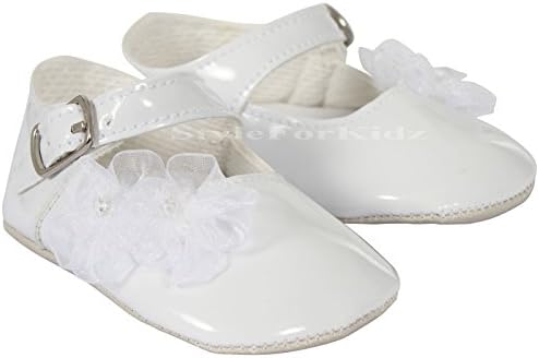 Luxury British Made Baby Girl Christening Special Occassion Party White/Cream/Pink Newborn to 18 Month Booties/Shoes (3-6 Months, White)