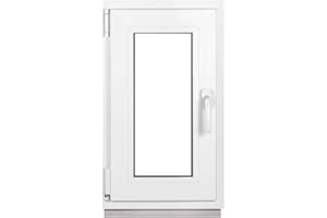 Framex Kellerfenster Fenster Kunststofffenster Weiß Breite x Höhe 40 x 70 cm (400 x 700 mm) 2-fach (32 mm) Dreh Kipp DIN Links - Premium - Alle Größen