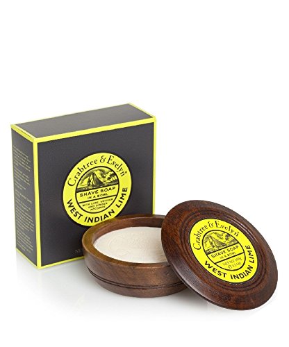 Crabtree & Evelyn West Indian Lime Shaving Soap in Wooden Shaving Box 100 g