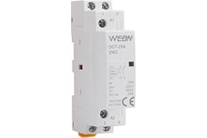 WEBN OCT-25 Series 2P16A/20A/25A Automatic Contact AC Home Contactor 220V/230V 50/60Hz Contact 2NO/1NO + 1NC/2NC Din Rail Contactor (25A, 2NO)…