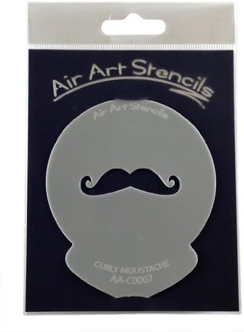 Moustache Curled Stencil Reusable & Flexible for Cakes & Crafts