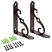 Produktbild 2 Pack Heavy Duty Corner Brace Regal Unterstützer für Bücherregale, Schlafzimmer/Küche/Büro Regale, Metall Klammern mit 5 Zoll X 3 1/2 Zoll (braun),Brass