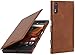 Produktbild StilGut Book Type Case, Hülle Leder-Tasche für Sony Xperia XZ & Xperia XZs. Seitlich klappbares Flip-Case aus Echtleder für das Original Sony Xperia XZ & Xperia XZs, Cognac