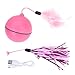 Produktbild X-Mile Katzenspielzeug Ball Automatischer rollender Ball mit Laserlicht mit Band und Abnehmbarer Feder für Pet Entertainment Interaction Übung Spielzeug Katze Hund 6,4 cm Rosa