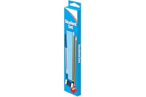 1ABOVE Student Stationery Set, 6 Pieces, HB Pencils, Blue Ball Pen, 15cm Ruler, Eraser, Sharpener