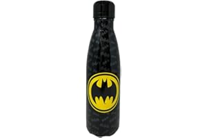 CARTOON - Botella isotérmica de acero inoxidable con tapón desenroscable, botella isotérmica de acero inoxidable para niños, 500 ml (Batman, Negro)