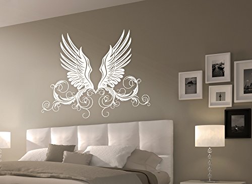 Grandora W972 Wandtattoo traumhafte Engelsflügel Wandaufkleber weiß (BxH) 73 x 58 cm“ - 2