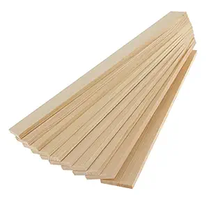 segolike 10 pieces natural pine wood rectangle board panel for arts craft - 30cm- Multi color