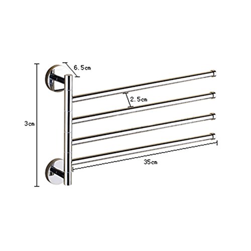 Edelstahl Handtuchhaken Handtuchstange 1 Haken Handtuchhalter Mit 4 Bewegliche Armen F¨¹r K¨¹che Und Bad, Zur Wandmontage, Schwenkbereich 180 - 3