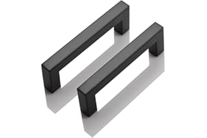 Probrico Lot de 20 poignées pour armoires de cuisine - Noir mat - Espacement des trous : 96 mm