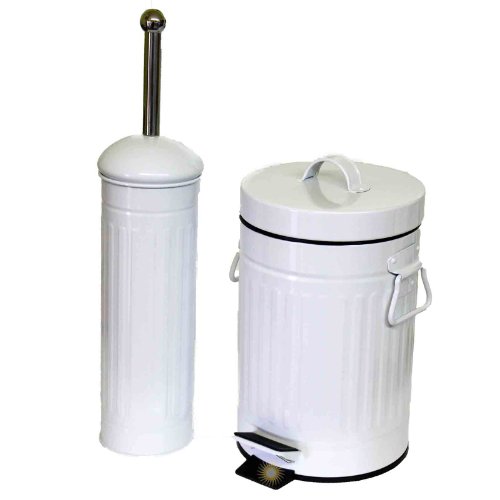 SIDCO ® WC Set Kosmetikeimer 3L + Bürstenhalter inkl. Toilettenbürste weiß
