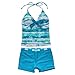 iEFiEL Mädchen Bademode Tankini Bikini Badeanzug Schwimmanzug Gr. 128 140 152 164 176 (146-152, Blau)
