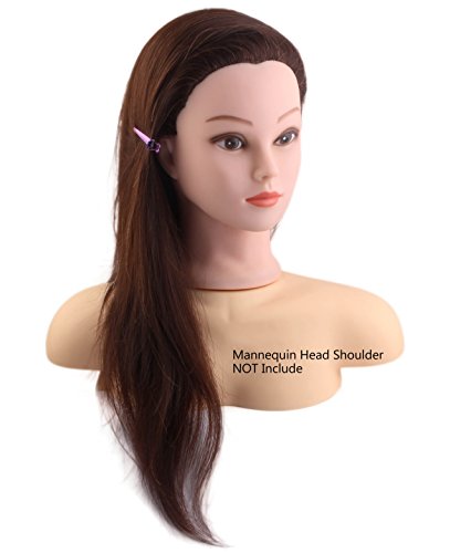 22 " Cosmetology Mannequin Head, Training Practice Cutting Styling Mannequin Head with Synthetic Hair