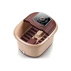 NIVKART Foot Bath Spa Massager Foot Tub With Massage Roller For Dry Skin Relax and Pain Relief for Soaking Feet Pedicure (BROWN)