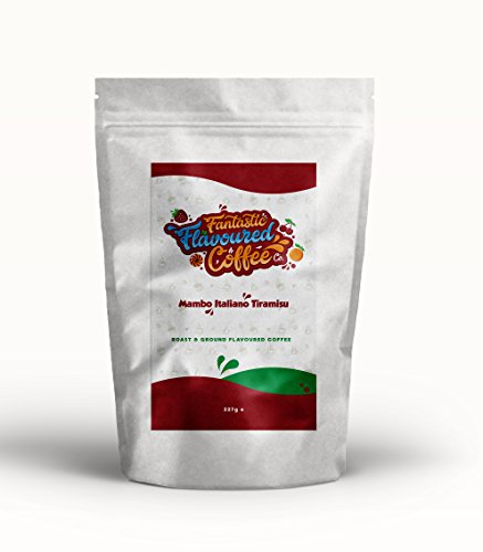 Aromatisierter Gerösteter Gemahlener Kaffee, Fantastic Flavoured Coffee Co, Geeignet Für Alle Kaffeemaschinen, 227g, Gemahlener Kaffee, Geeignet Für Vegetarier & Veganer. (Mambo Italiano Tiramisu Schokolade)