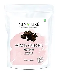 mi nature Natural Katha Powder - Acacia Catechu Powder | 227g / 8oz/ 0.5 lb | For conditioning of hair | Hair Mask | Nothing external added | Katha Powder for Hair| No preservatives | No colours