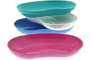 4x Nierenschale Kosmetex aus Kunststoff, lebensmittelecht, desinfizierbar, autoklavierbar, farbig sortiert, 4er Set