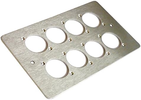 All Metal Parts 8 Way XLR Double Gang Face Plate Brushed Stainless [PC]