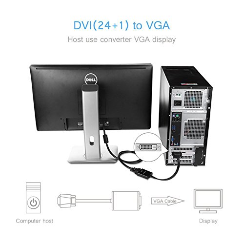 DVI auf VGA Adapter, VANDESAIL Dual Link DVI-D auf VGA Kabel Adapter Male to Female Video Konverter Vergoldet (DVI, VGA) - 5