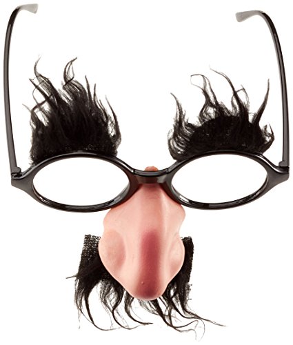 Carnival Toys 6825 – Brille mit Nase, Bart und Augenbrauen, Zubehör, Einheitsgröße, schwarz/rose - 4