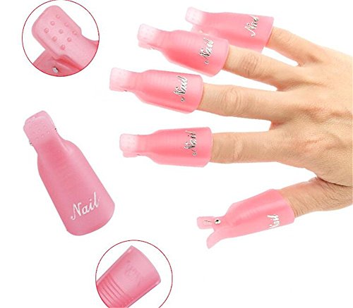 10 Stück Nagel Kunst tränken weg Cap Clip, UV Gel Polish Remover Wrap-Werkzeug,CIDBEST® Professionelle Kunststoff-Acrylnagel Auferstehung Sets Nail Clip Resurrection Finger setzt Nagel-Sets Maniküre Werkzeuge