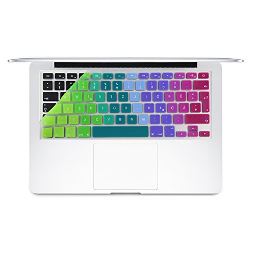 i-Buy QWERTZ Silikon Tastaturschutz für MacBook Air Pro 13″ 15″(No Touch Bar)- Regenbogen - 4
