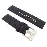 Diesel Uhrband Wechselarmband LB-DZ1659 Original Ersatzband DZ 1659 Uhrenarmband Leder 24 mm Schwarz