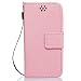 Produktbild iPhone 5 5S 5G Hülle, iPhone SE Hülle, Anlike Löwenzahn und Liebhaber für [iPhone 5 5S 5G / iPhone SE] Handyhülle, Schutzhülle / Ledertasche / Tasche / Case / Cover / Flip Brieftasche Bookstyle Kartenfach Standfunktion Handytasche mit Abnehmbar Handy Lanyard - rosa