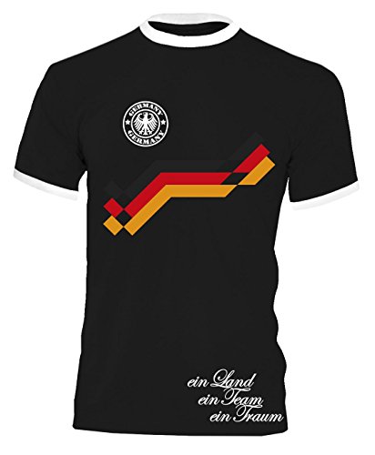 Luckja EM 2016 Deutschland Retro-Trikot Wunschname und Wunschnummer Motiv 10 Herren T-Shirt