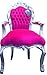 Produktbild Barock Esszimmer Stuhl Pink/Silber mit Armlehnen - Thron Sofa Möbel Rokoko Prunk Tron Prunkstuhl