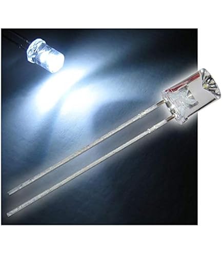 100x World-trading-net LED 1,8 Mm Diffus, Purweiß, Weiße Linse, Bedrahtet – Für Modellbau & Hintergrundbeleuchtung