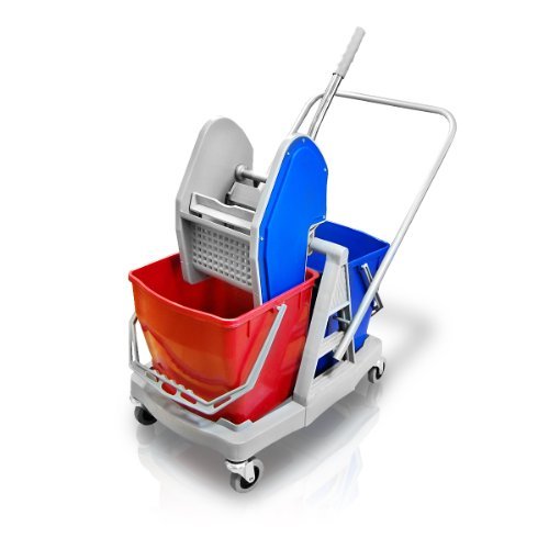 Preisvergleich Produktbild Reinigungswagen Kunststoff, 2 Eimer mit Presse