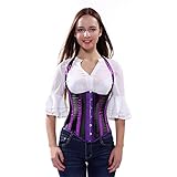 AIZEN Sexy Underbust Corset Basques and Corsets Plus Size Bustier Halter Stripe Women top Victorian Costumes Purple l