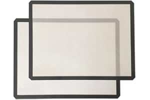 DEAUTIE 2Pcs Tapete de Silicona para Hornear, Alfombrillas para Hornear Resistentes al Calor, Lámina de Horno, Reutilizable Antiadherente Lavable, para Pastelería, Galleta, Pizza, Pan (41 x 28 cm)
