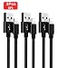 Produktbild OTISA 3*1.5M Nylon Phone Datenkabel mit Stecker Ladekabel für Phone 7/7 Plus/6 Plus/6 /5/5S/6s Pad 4 Pad Mini/Air(SCHWARZ)