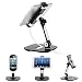 Produktbild iCozzier 360 Grad klappbare Halterung aus Aluminium Tabletständer/Desktopständer/ Handyhalter/Basisständer, Geeignet für iPhone 7/ 7Plus/ 6/ 6S/ Tabletten von 4-11 Zoll – Schwarz