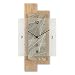Produktbild Natuhr Wanduhr Schneefuchs Eiche gekälkt Massivholz und Designoberfläche aus echten Farnblättern - Made in Germany