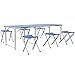 Produktbild HOMFA 1,8M Campingtisch Klapptisch Set mit 6 Klappstühle Campingmöbel als Gartentisch, Falttisch, Reisetisch höhenverstellbarer