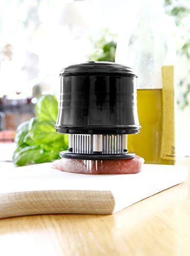 iTenderizer 56 Red. Professional Grade 56 Blade Meat Tenderizer Tool / Quickly & Safely Tenderize All Meat Cuts into Irresistible Juicy & Flavorful Masterpieces / No-Mess, No-Hammering / Precision Sharp Stainless-Steel Blades / Achieve 40% Faster Cooking Time (Black)