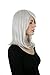 Produktbild Cosplayland C057 - 50cm silber grau Innen Schwung glatt mittellang hitzefest Perücke