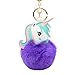 Produktbild TOPFAY 1pc Einhorn Schlüsselanhänger Pom Pom Plüsch-Kugel-Schlüsselanhänger Exquisite Keychain Beutel Autoring-Schlüsselring-Dekoration Geburtstags-Party Favor Supplies - Lila